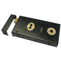 Union Rim Lock 5.5inch x 3inch (D/Hand) - Black