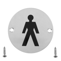 Mens Toilet Sign - Satin Stainless Steel
