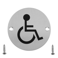 Disabled Toilet Sign - Satin Stainless Steel