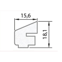Exiwood Push Fit Glazing Bead 18.1mm x 15.6mm x 3m - White (Pack 10)