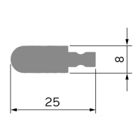 Exiwood Clip In Parting Bead 25mm x 8mm x 3m - White (Pack 10)