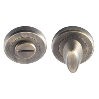 Round Bathroom Thumbturn & Release - Antique Brass