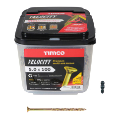 5.0 x 100mm Velocity PZ2 Drive (Tub 300) Part Thread + x1 Impact Bit