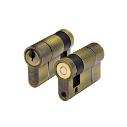 5-Pin Single Euro Cylinders - Antique Brass