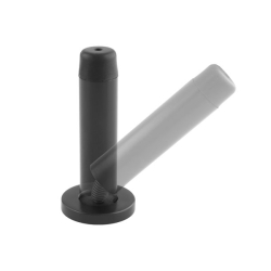 Sprung Wall Mounted Door Stop - 70mm - Matt Black