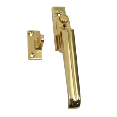 Wedge Locking Night-Vent Fastener - Polished Brass