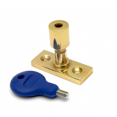 Locking Stay Pin + Key - Polished Brass