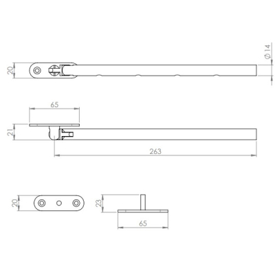 Carlisle 10'' Casement Window Stay - Satin Stainless Steel