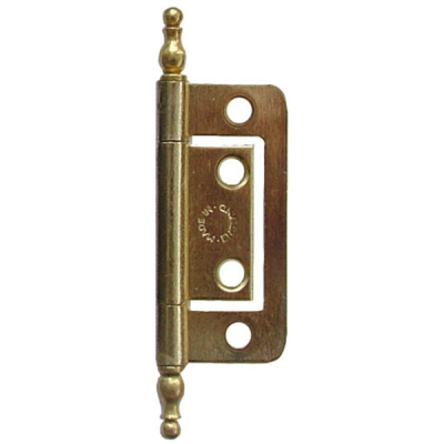 2Inch Finial Flush Steel Hinge - Brass Plated (pair)
