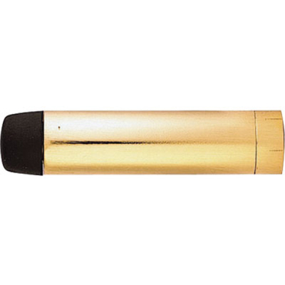 Cylinder Door Stop 70mm - Polished Brass