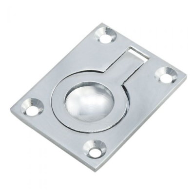 Flush Ring Pull 38mm x 50mm - Polished Chrome
