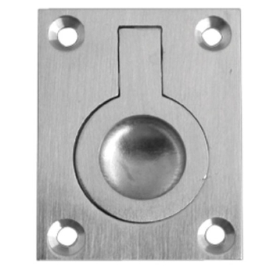 Flush Ring Pull 50mm x 63mm - Satin Chrome