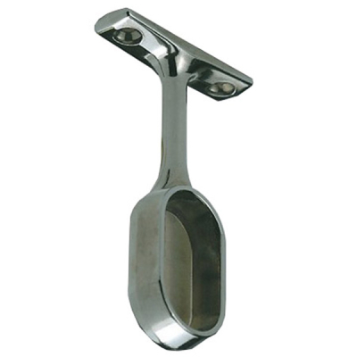 Wardrobe Oval End Bracket - Polished Chrome