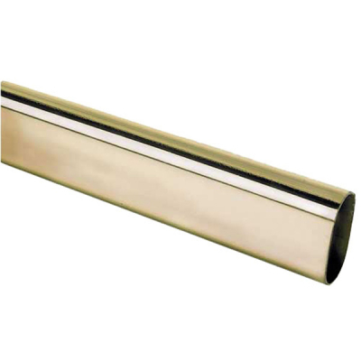 Oval Wardrobe Rail 3m - Polished Brass