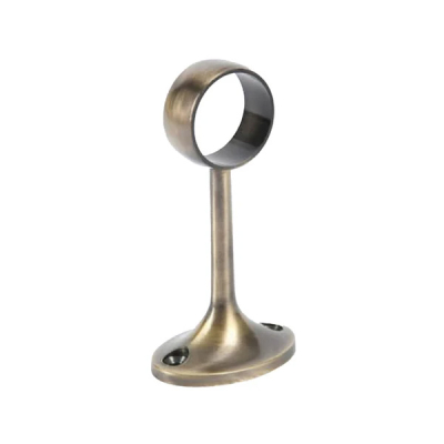 Centre Bracket For 25mm Round Wardrobe Rail - Antique Brass