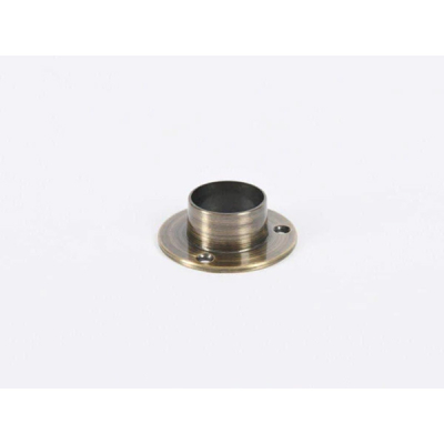 End Socket For 25mm Round Wardrobe Rail - Antique Brass