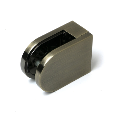 63 x 45mm D Shaped Glass Clamp (10mm Glass) - Antique Brass