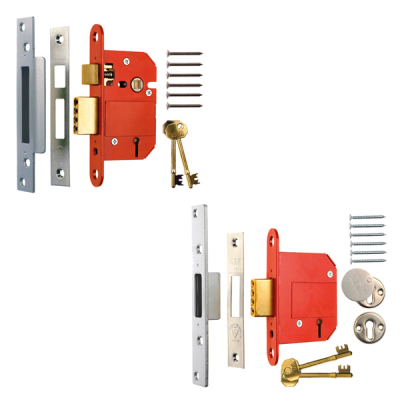 ERA Fortress Deadlock & Sashlock 2½Inch KA (Pair) - Satin Chrome