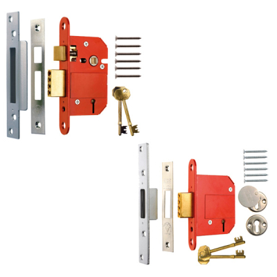 ERA Fortress Deadlock & Sashlock 3Inch KA (Pair) - Satin Chrome