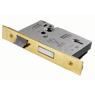 British Standard 5 Lever Sashlock 2½Inch KD - PVD Brass