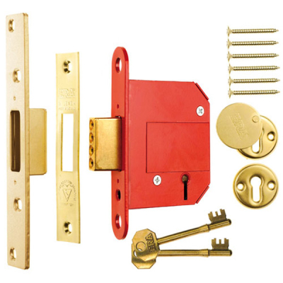 ERA Fortress British Standard 5 Lever Deadlock 3Inch KA - Polished Brass