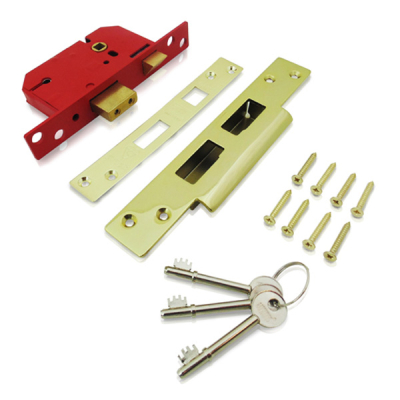 Union 2234E 5 Lever BS Sashlock 2 ½Inch - Polished Brass