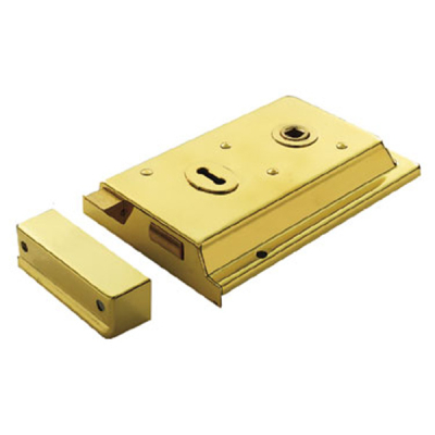 Carlisle Lipped Rim Lock 6Inch x 4Inch (D/Hand) - Polished Brass