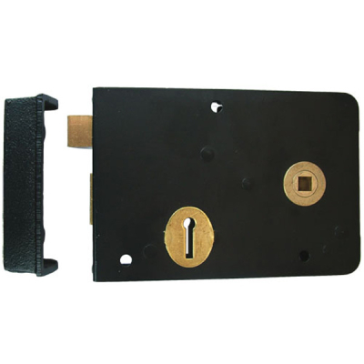 Union (1439) Rim Lock 6Inch x 4Inch RH - Black
