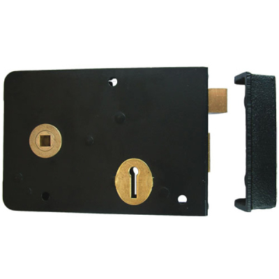 Union (1439) Rim Lock 6Inch x 4Inch LH - Black