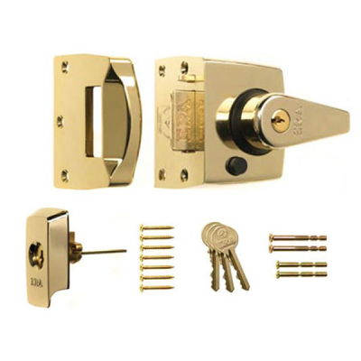 ERA British Standard Security Night Latch 40mm Backset - Polished Brass