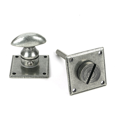 Pewter Patina Diamond Bathroom Thumbturn
