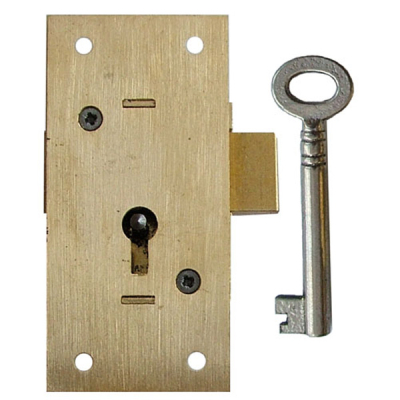 2 Lever Cupboard Lock 50mm KD - Brass