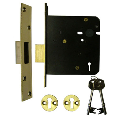 5 Lever Deadlock 4Inch - Polished Brass
