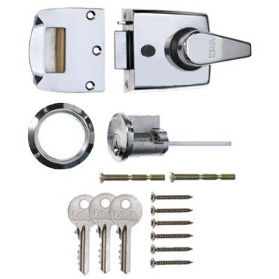 ERA Night Latch 40mm Backset - Polished Chrome