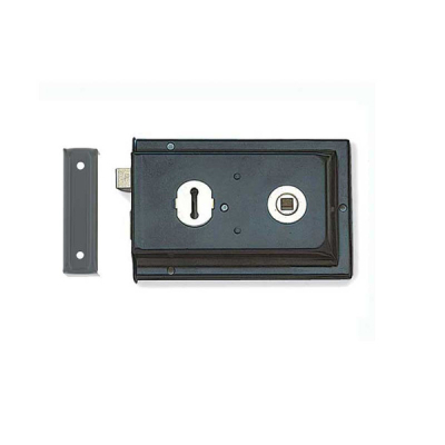 Lipped Rim Lock 6Inch x 4Inch (D/Hand) - Black