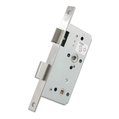 DIN Bathroom Lock 60mm Backset - Satin Stainless Steel