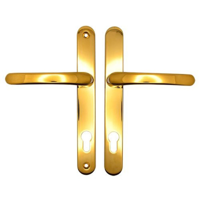 Straight Sprung Lever Espag. Handle Set - Gold