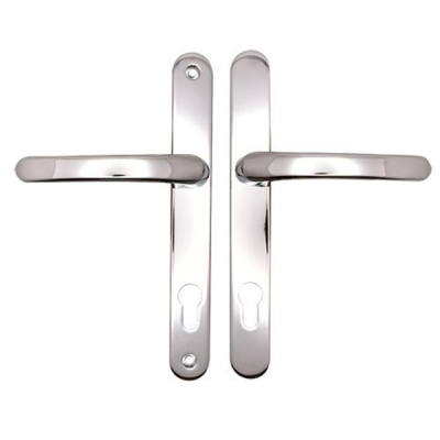 Straight Sprung Lever Espag. Handle Set - Polished Chrome