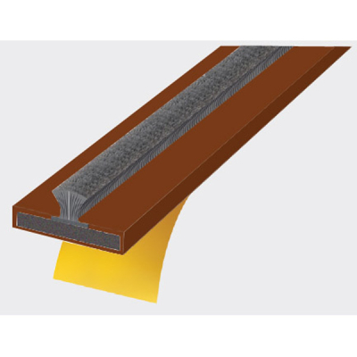 15mm x 4mm Intumescent Fire & Smoke Strip 2.1m (30min) - Brown (Grey Brush)