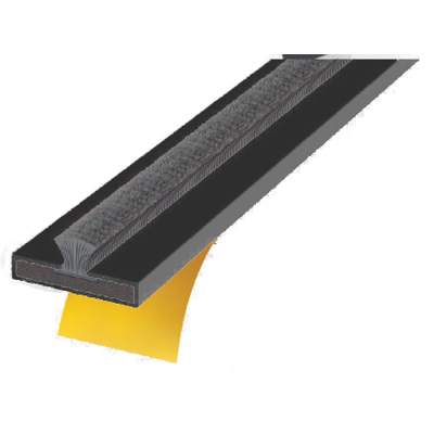 10mm x 4mm Intumescent Fire & Smoke Strip 2.1m (30min) - Black (Black Brush)
