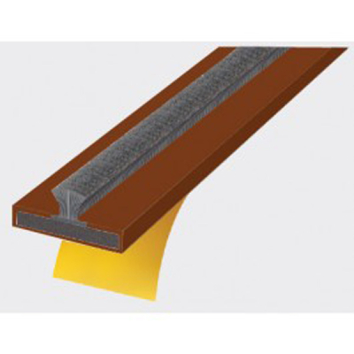 10mm x 4mm Intumescent Fire & Smoke Strip 2.1m (30min) - Brown (Grey Brush)