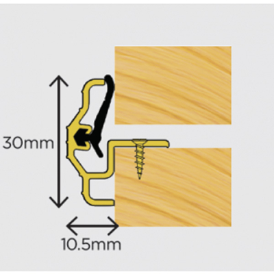 Exitex (30mm) Double Door Centre Seal 2.4m - Black (1.01.106)