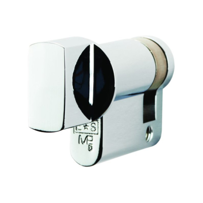 Carlisle 35/10 Single Euro Cylinder with Thumbturn - Polished Chrome