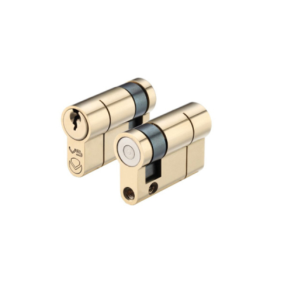 40/10 Single Euro Cylinder KD - Polished Brass