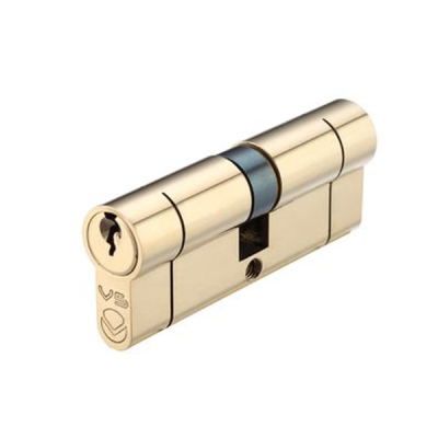 30/30 Double Euro Cylinder KA - Polished Brass