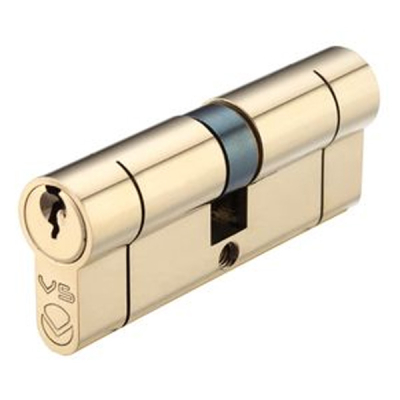 30/40 Double Euro Cylinder KD - Polished Brass