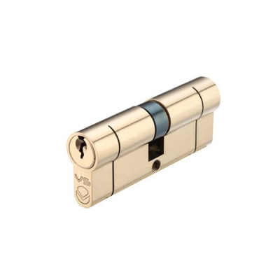 40/40 Double Euro Cylinder KD - Polished Brass