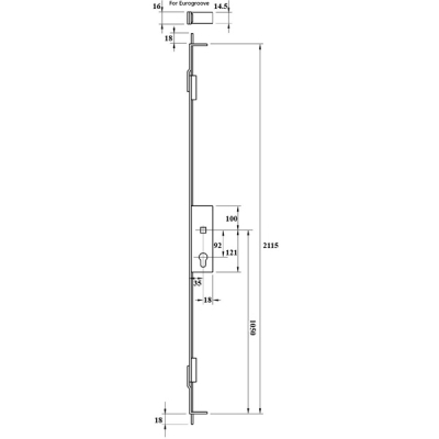 ERA Slave Espag Lock 2115mm 35mm Backset - Stainless Steel