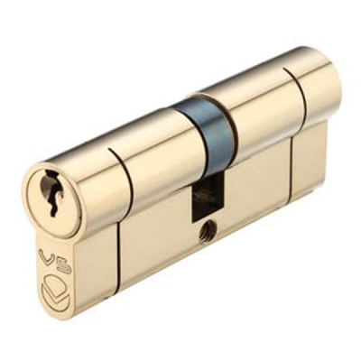 45/50 Double Euro Cylinder KD - Polished Brass