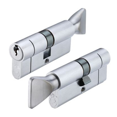 55/45 Euro Cylinder / Thumbturn KD - Satin Chrome